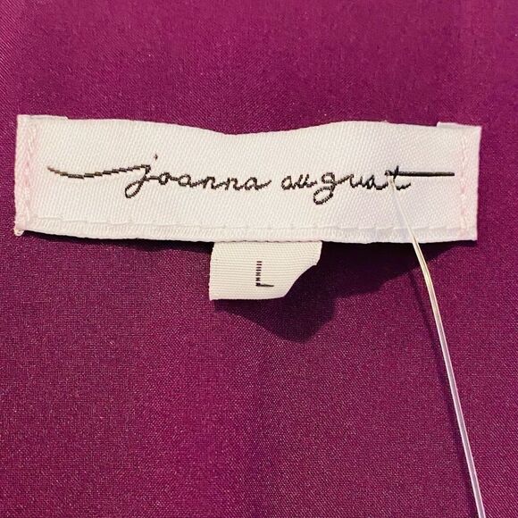 Joanna August Purple Satin Wrap Dress Size Large - Picture 8 of 9